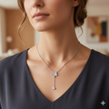 Silver Ladies Chain Butterfly With Pearl Hanging