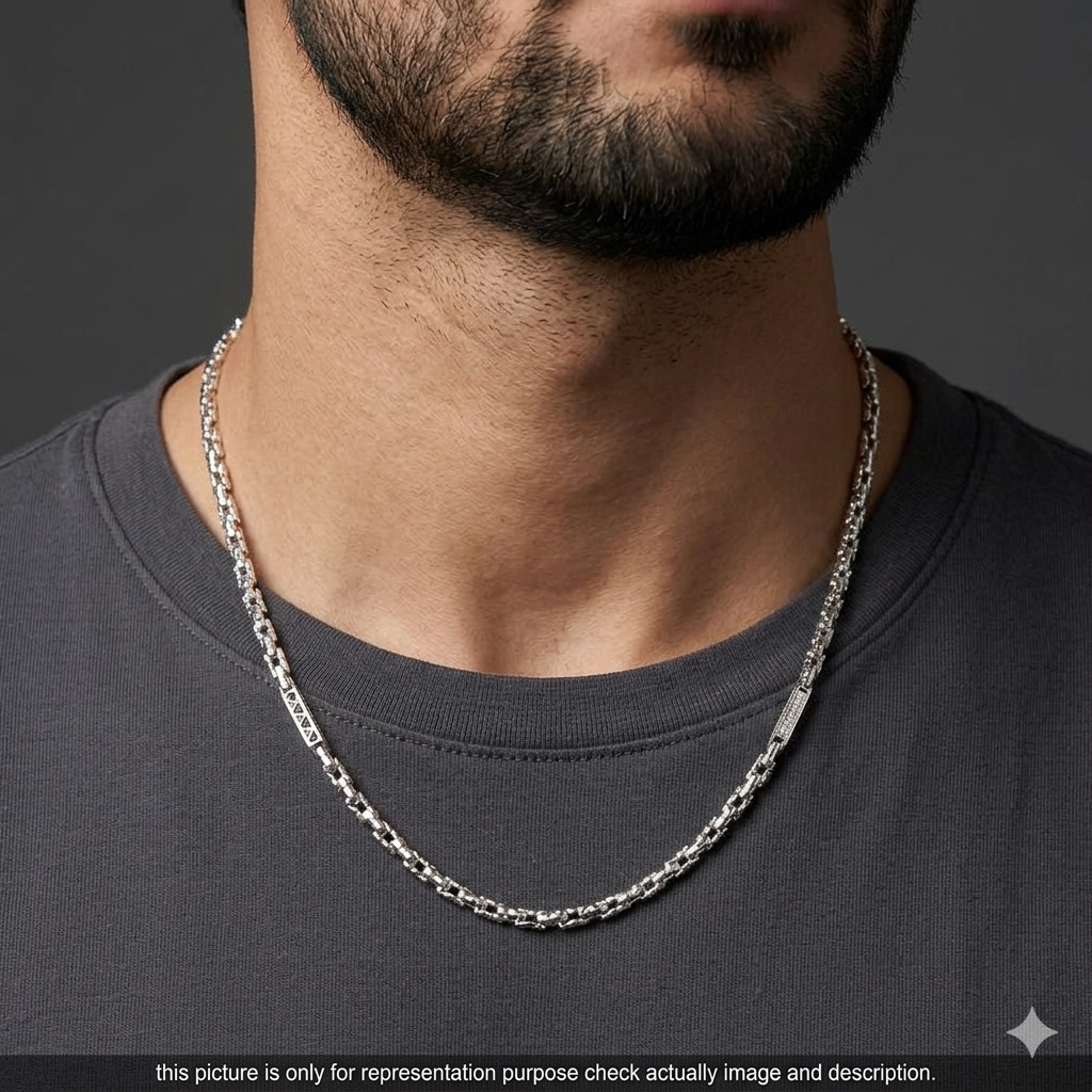 Silver Mens Chain Choco Bolder Cut