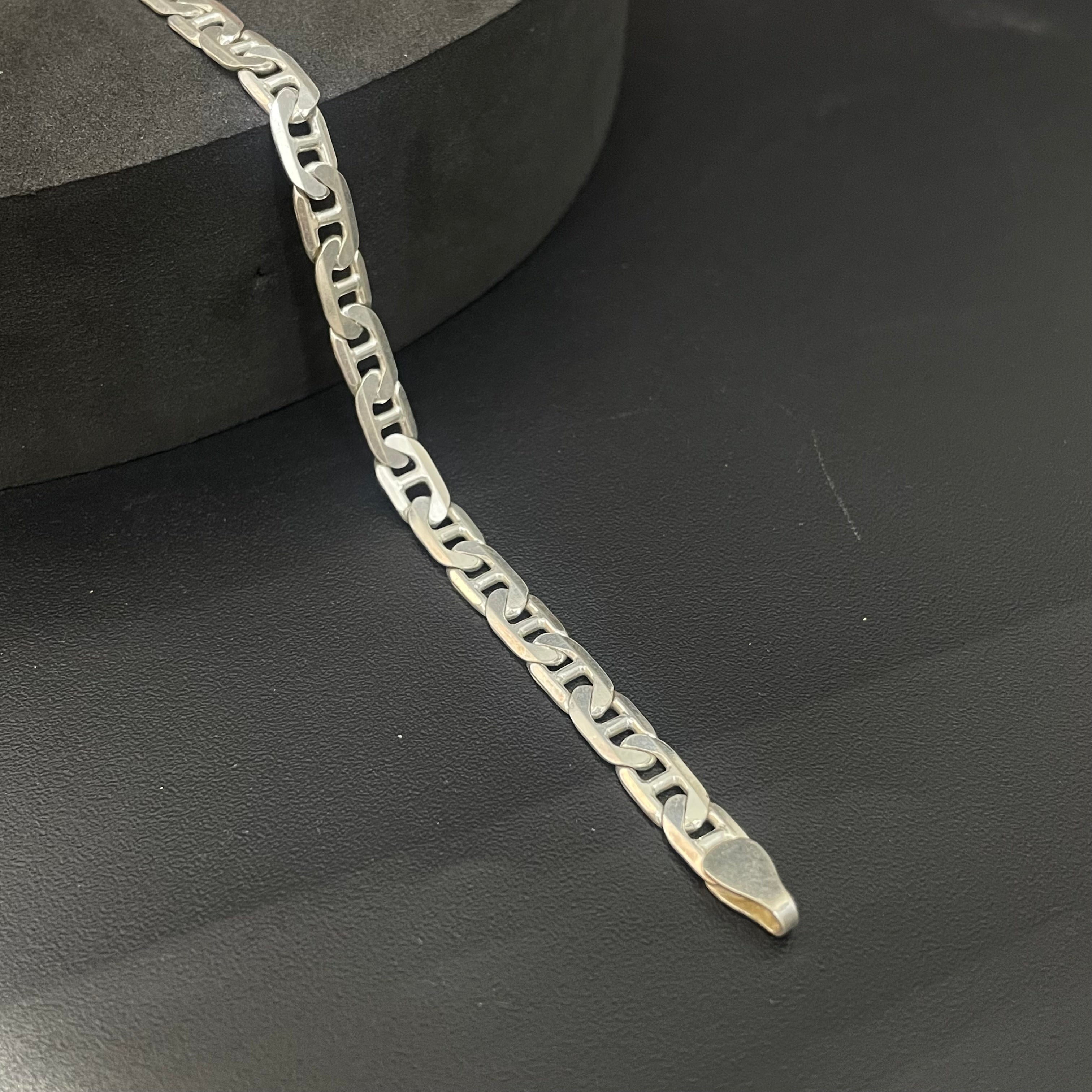 Mens   Silver Bracelet Flat Lock Design