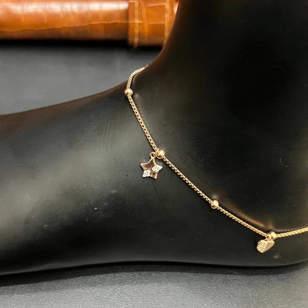 Silver Ladies Anklet Fancy Vibe Keys Edition Rose Gold M02 925