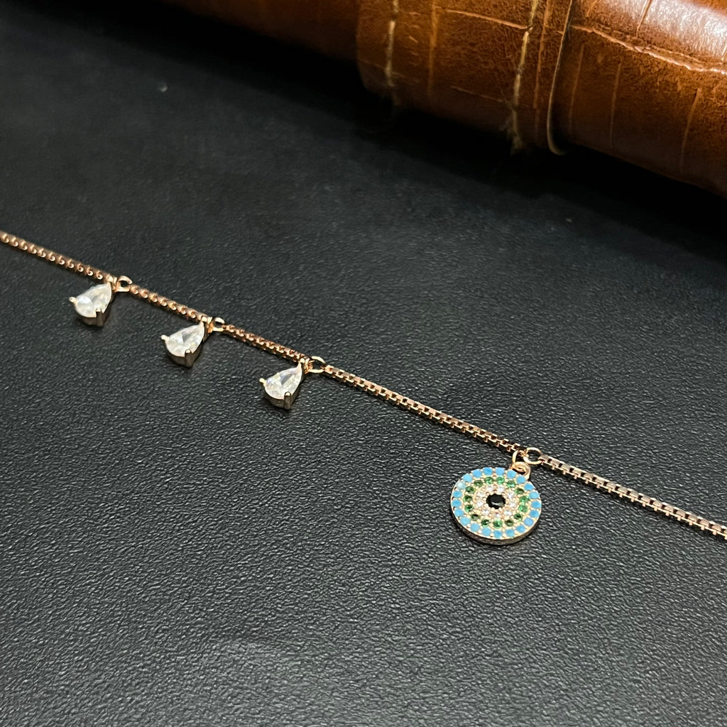 Silver Ladies Bracelet Blue Aura Royal Circle Luna Rose Gold 925
