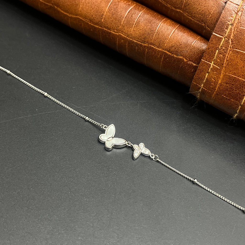 Silver Ladies Bracelet Butterfly Together 2 925