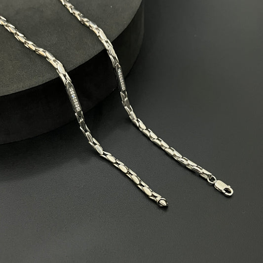 Silver Mens Chain Choco Oval Kathli