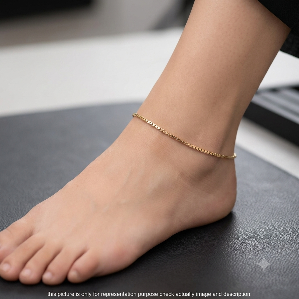 Silver Ladies Anklet Lock Pattern 925