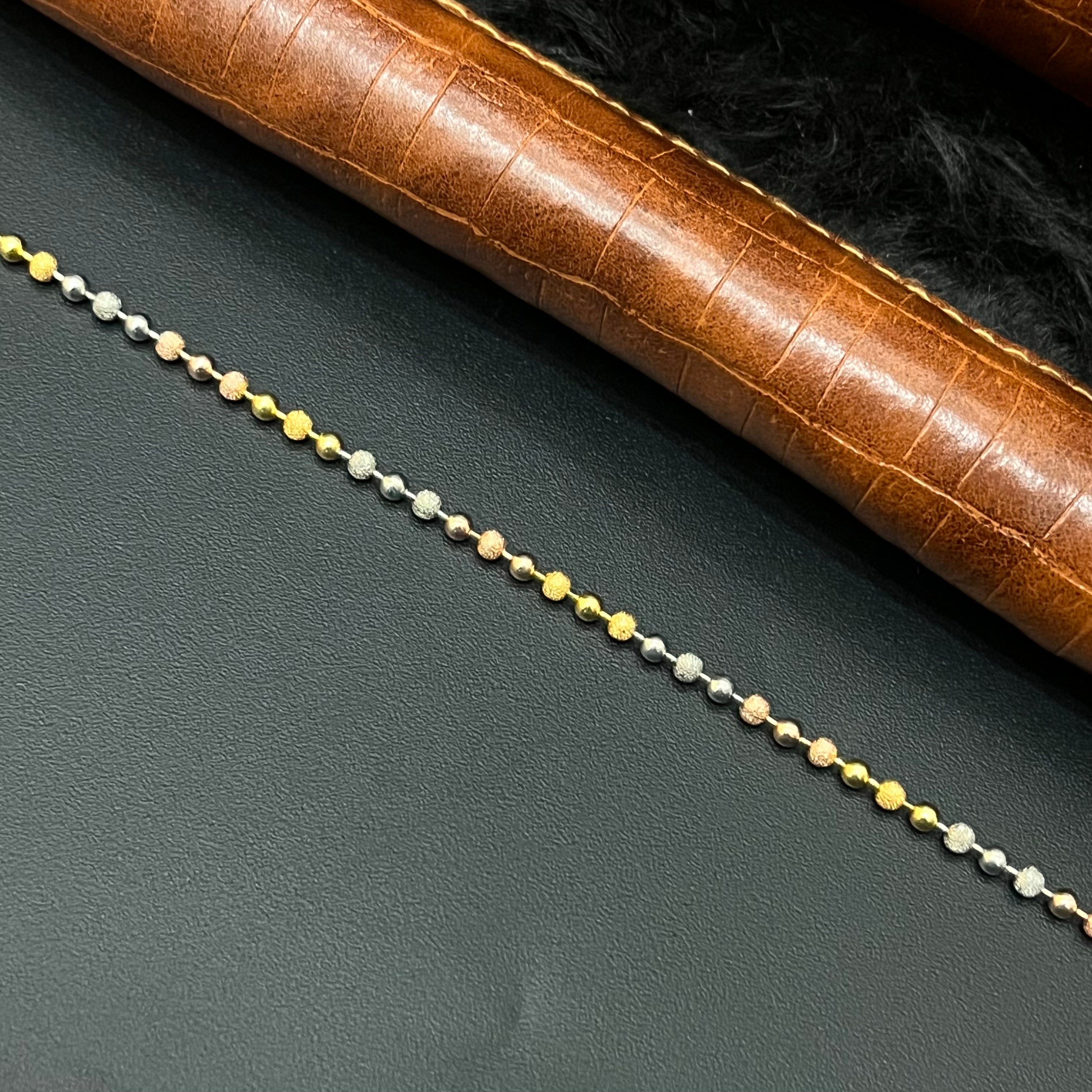 Silver Ladies Bracelet Beads Rosegold