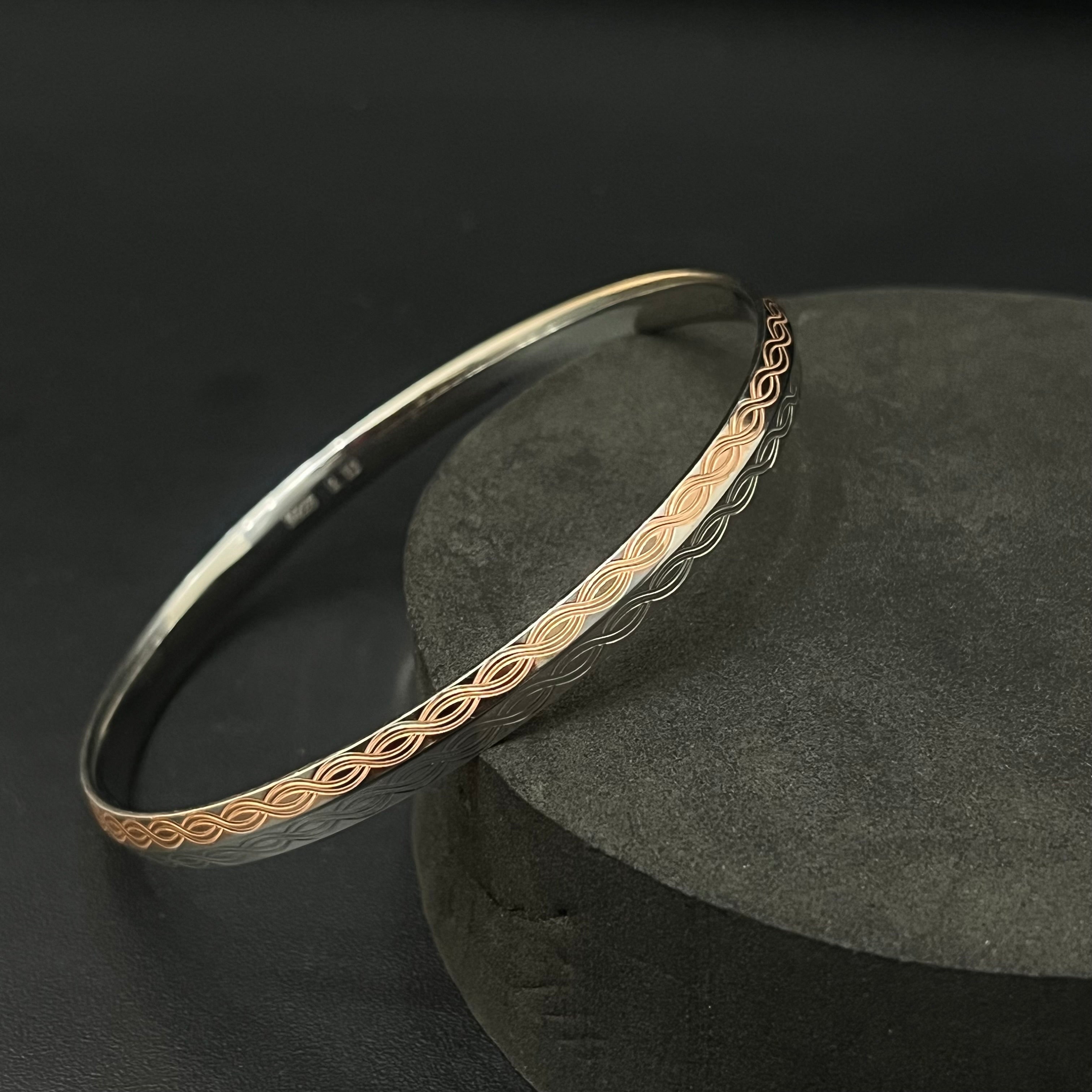 Silver Mens Kada Rosegold Finished Imported 925 R03