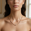 Silver Ladies Chain CNC Balls Rosegold Finished