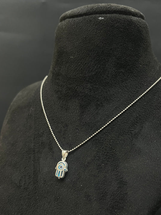 Ladies Silver Chain Evil Eye