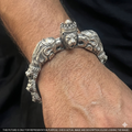 Silver Royal Lion Kada Antique Finished Solid