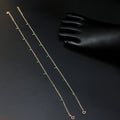 Ladies Silver Anklet Green Beads