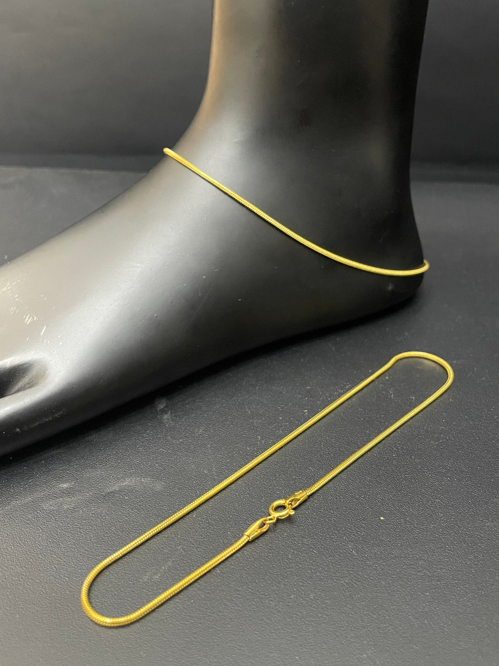 Silver Gold Finished Snake Chain Anklet