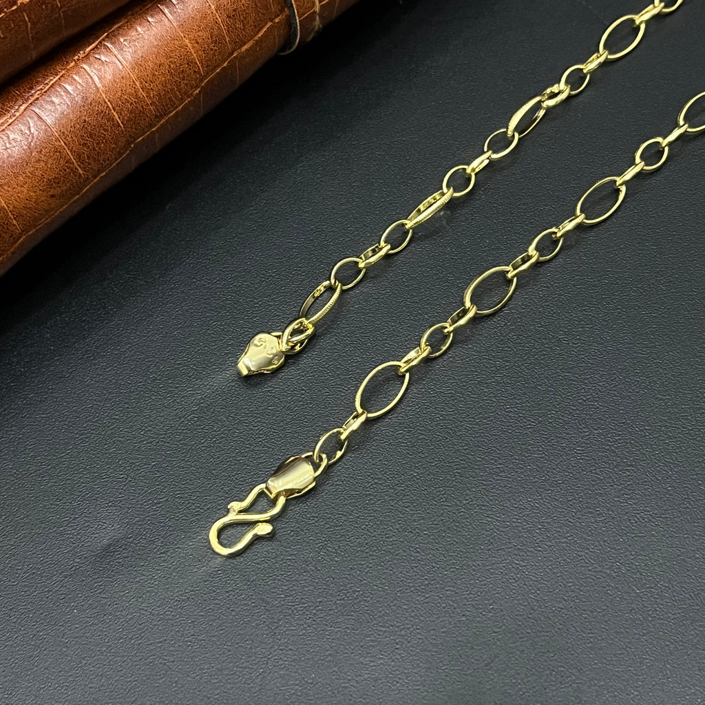 Silver Mens Indo Italian Chain Gold Finished Links02