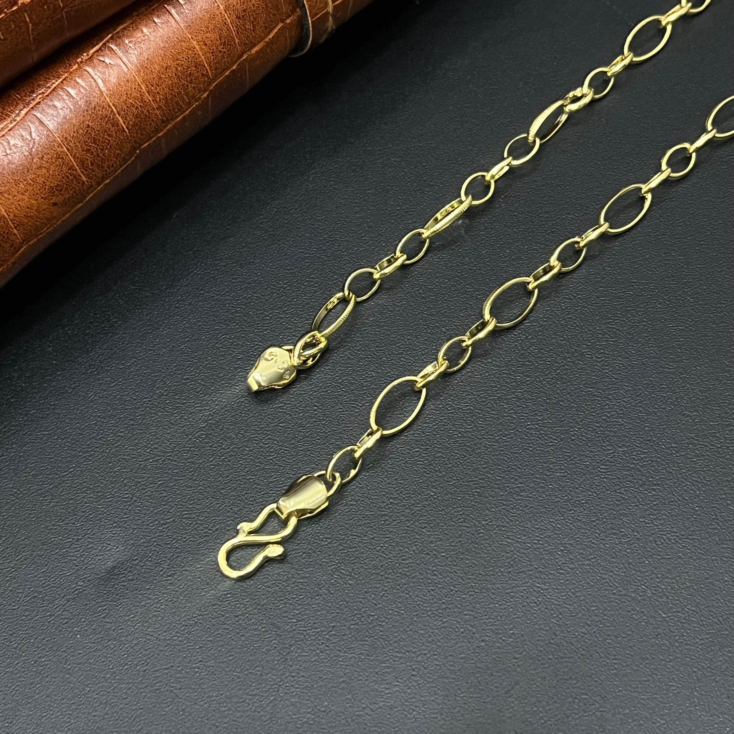 Silver Mens Indo Italian Chain Gold Finished Links02