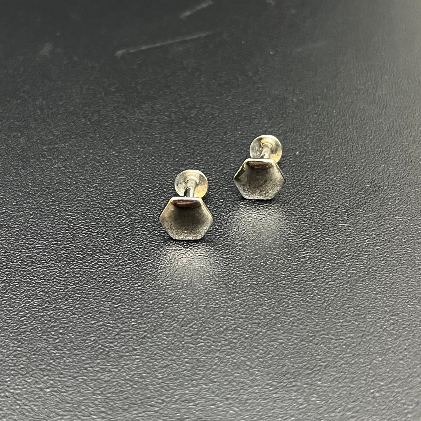 Silver Studs Hexagon Design
