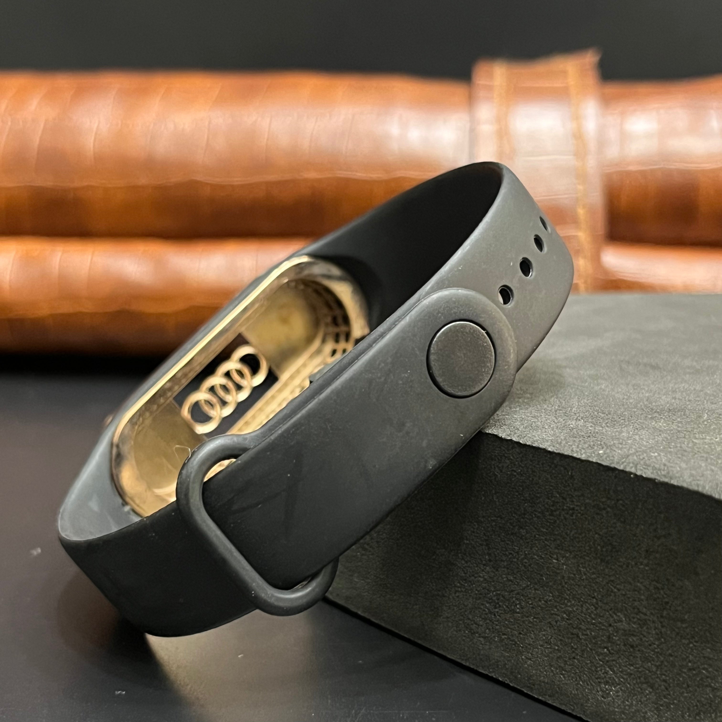 Silver Mens Band Adjustable Premium Golden Brand Logo Signature Gold Finish 925