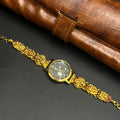 Silver Ladies Watch Antique Lakshmi Heritage Coin Gold Finish 925