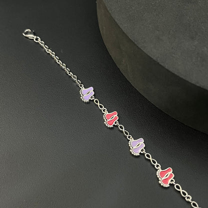 Silver Ladies Bracelet Feets & Infinity
