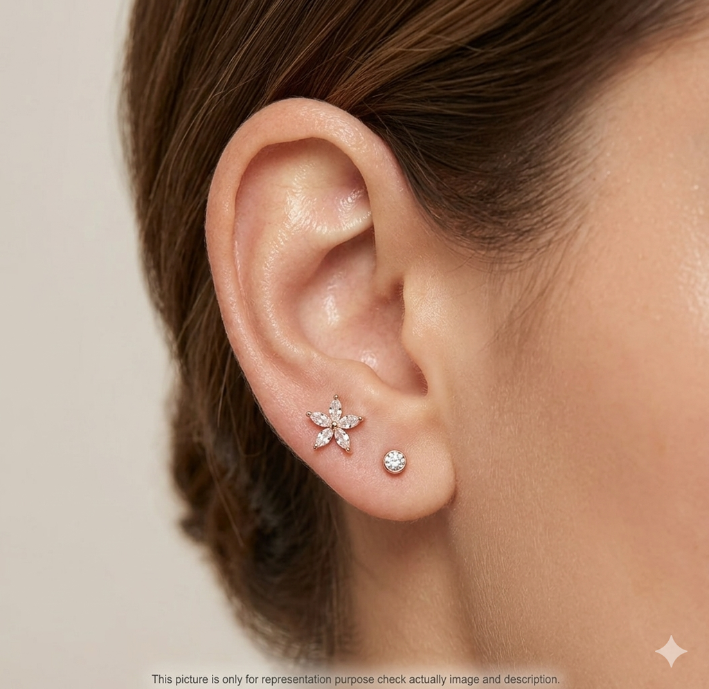Silver Ladies Second Stud Flower RG 925