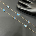 Silver Ladies Anklet Blue Butterfly RG