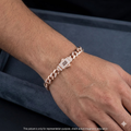 Sliver Unisex Kada Cuban Links Rosegold