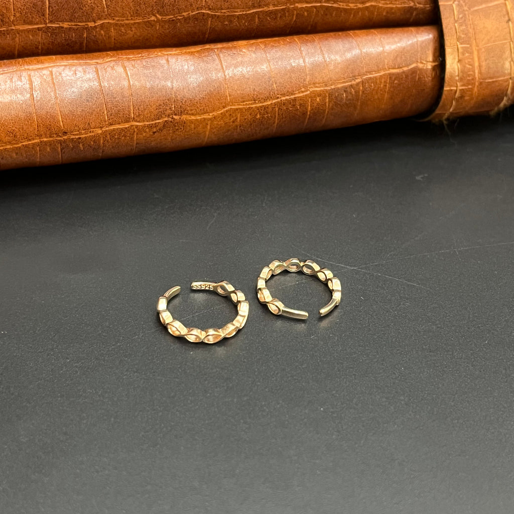 Silver Ladies Toe Ring Multiple Infinity Rosegold