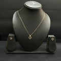 Silver Ladies Pendant Chain Set Multicolor Heart Shape Rose Gold M01 925