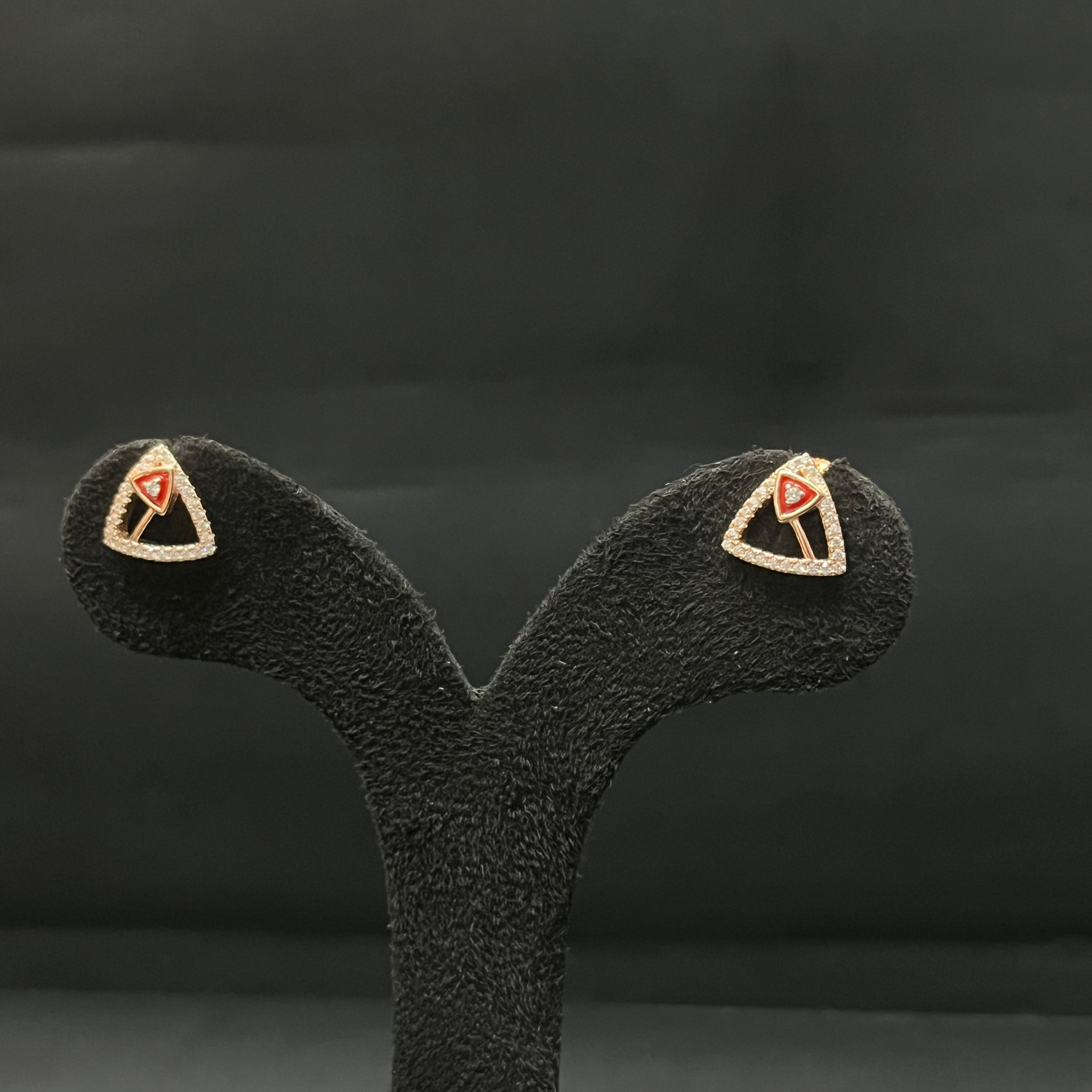 Silver Ladies Pendant Chain Triangle Rosegold