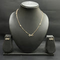 Silver Ladies Chain And Pendant Set Infinity Edition Rose Gold M01 925