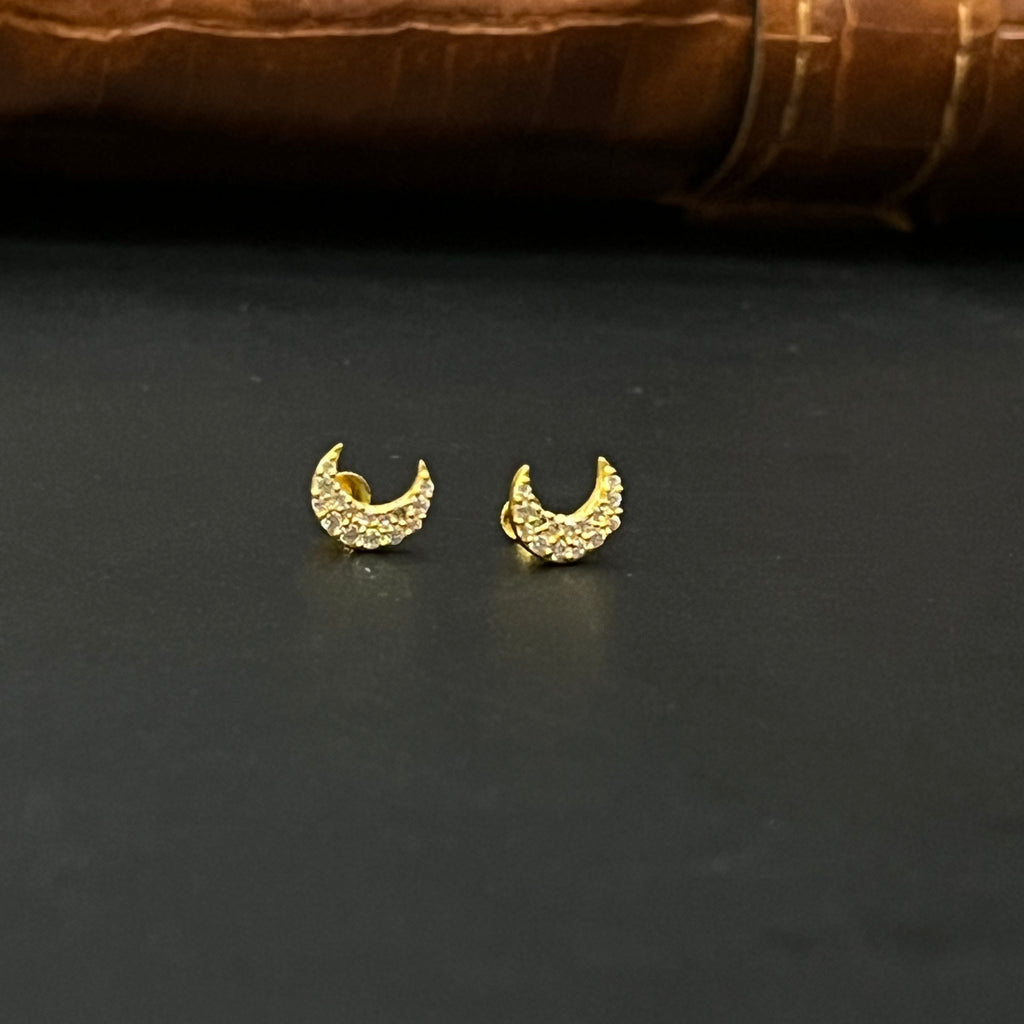 Gold Second stud Moon Stones