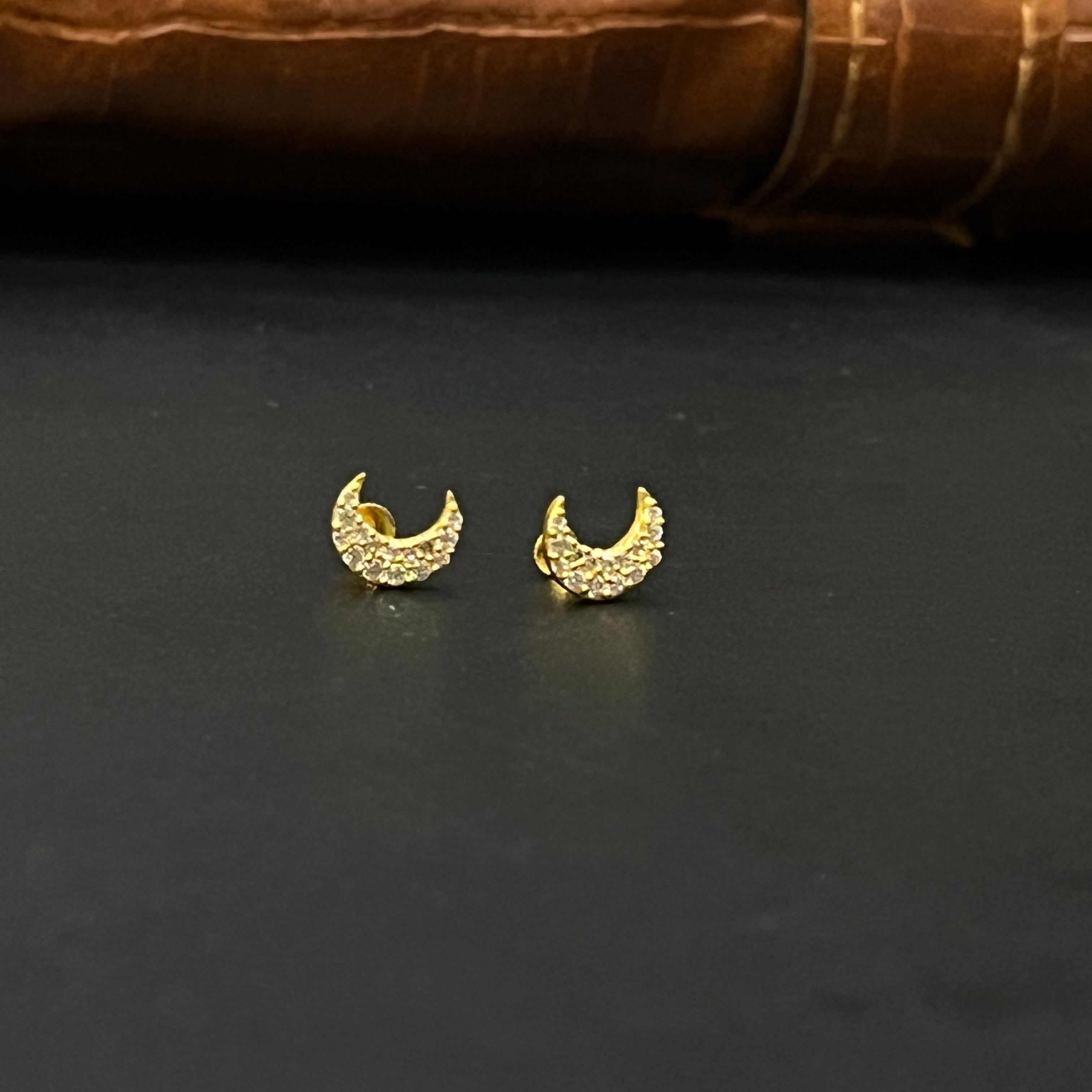 Gold Second stud Moon Stones