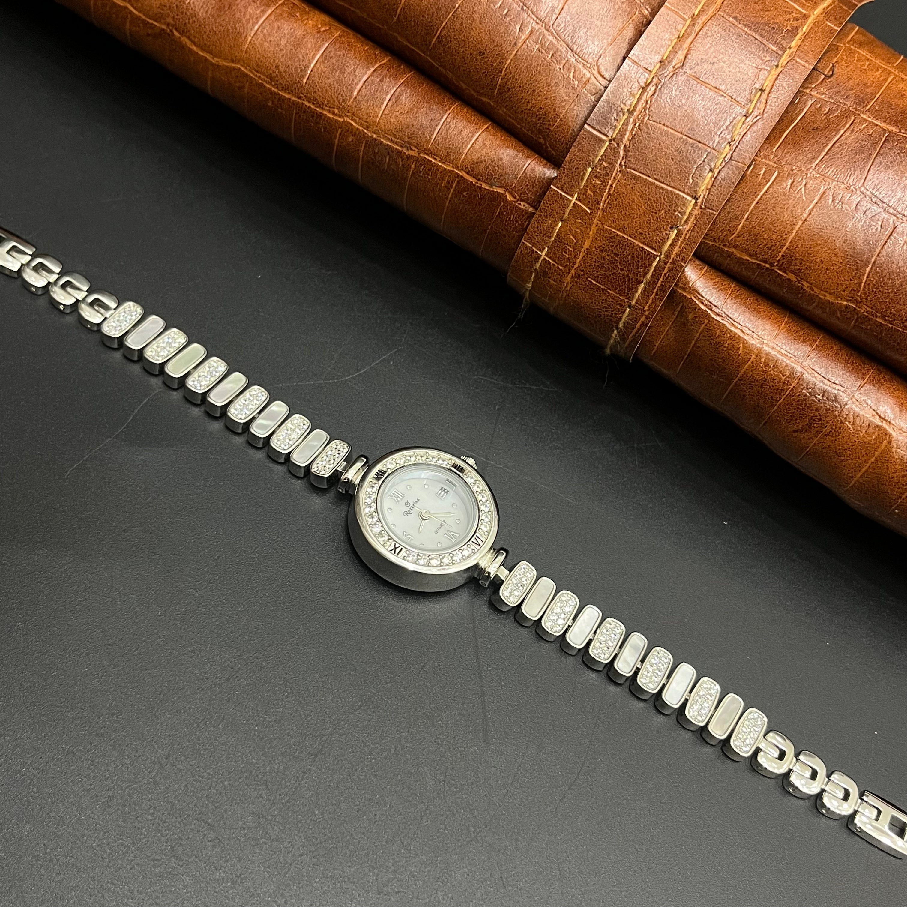 Silver Ladies Watch Classic Crystal Regal Link 925