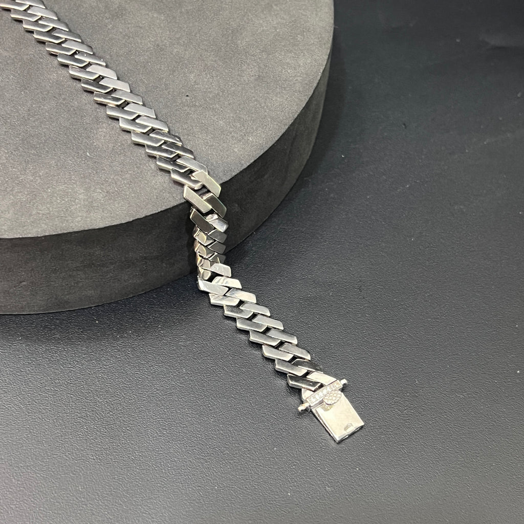 Silver Mens Bracelet Royal Cuban Link 925