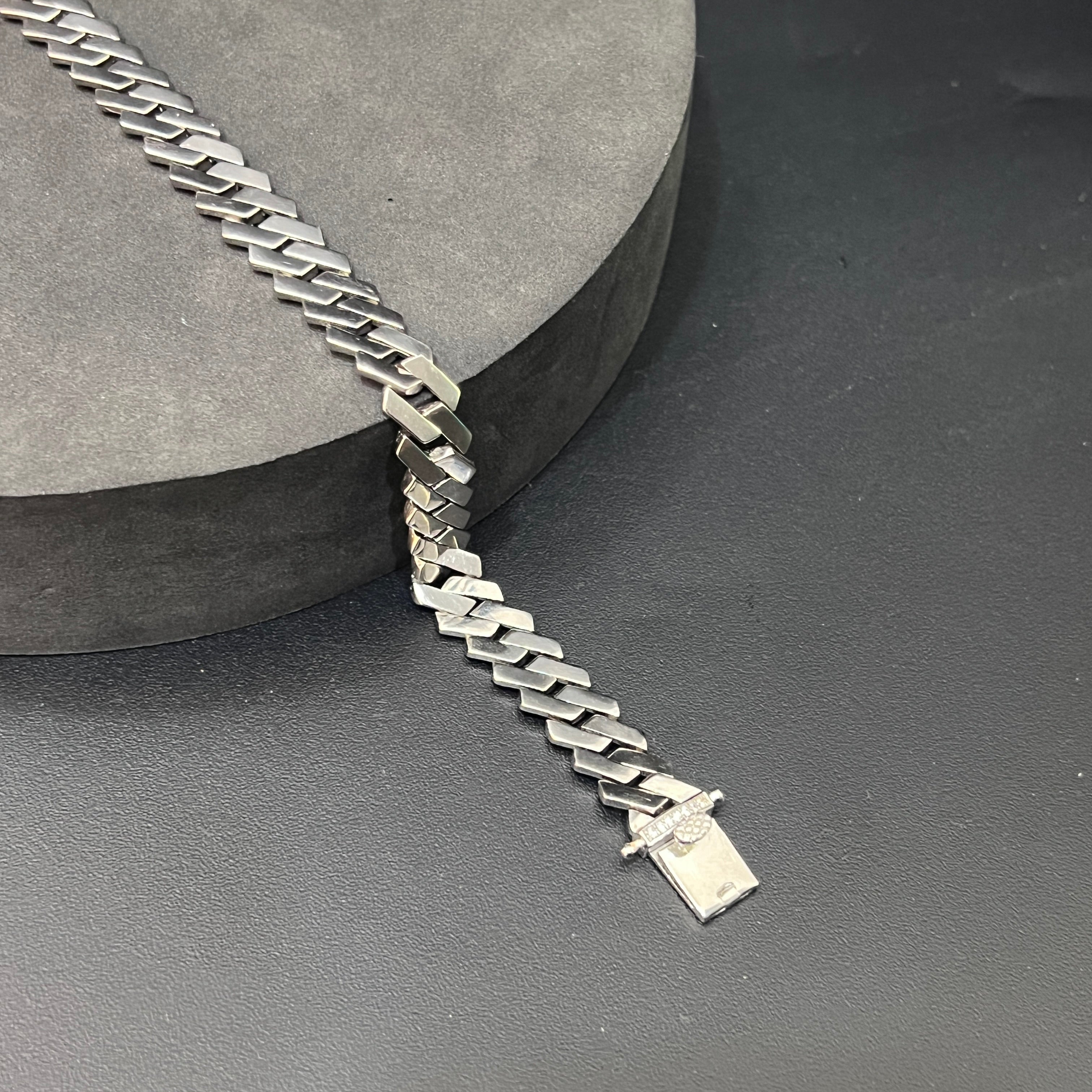 Silver Mens Bracelet Royal Cuban Link 925