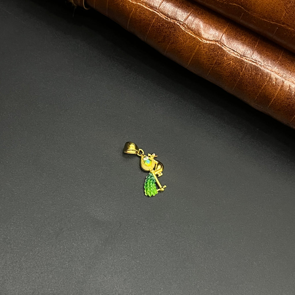Gold Pendant Murugan Vel Peacock NDS01 22K 916