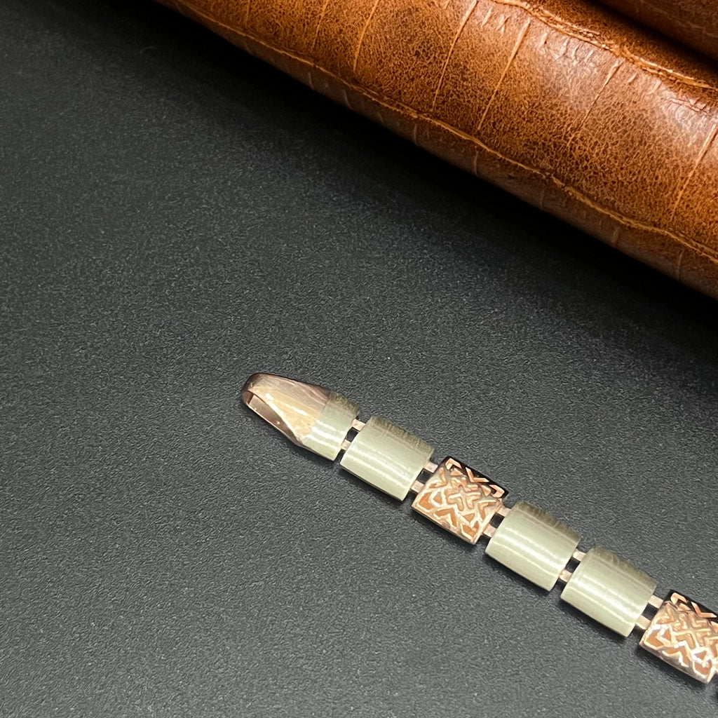 Silver Mens Bracelet Floral Pattern Luxe Rose Gold 925