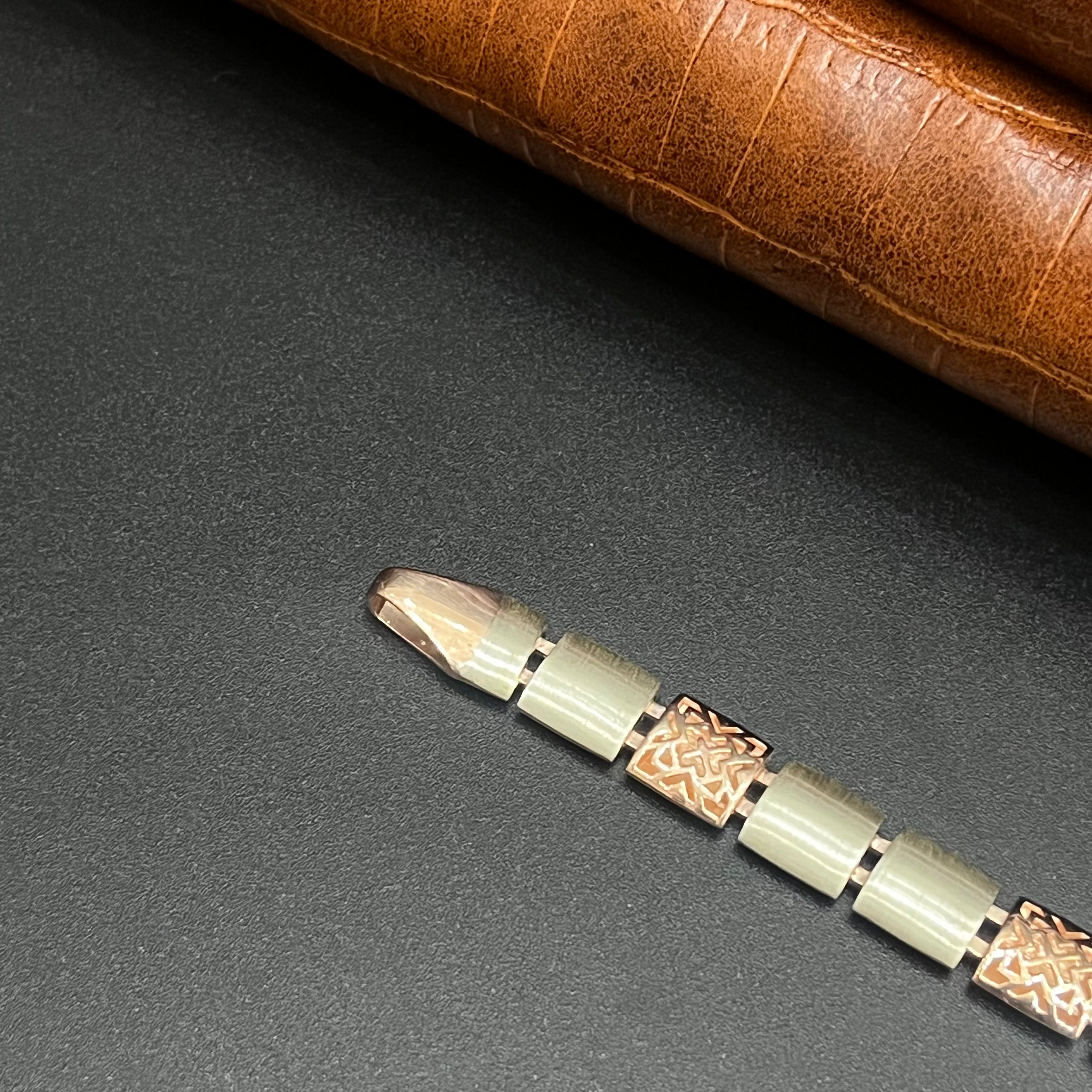 Silver Mens Bracelet Floral Pattern Luxe Rose Gold 925