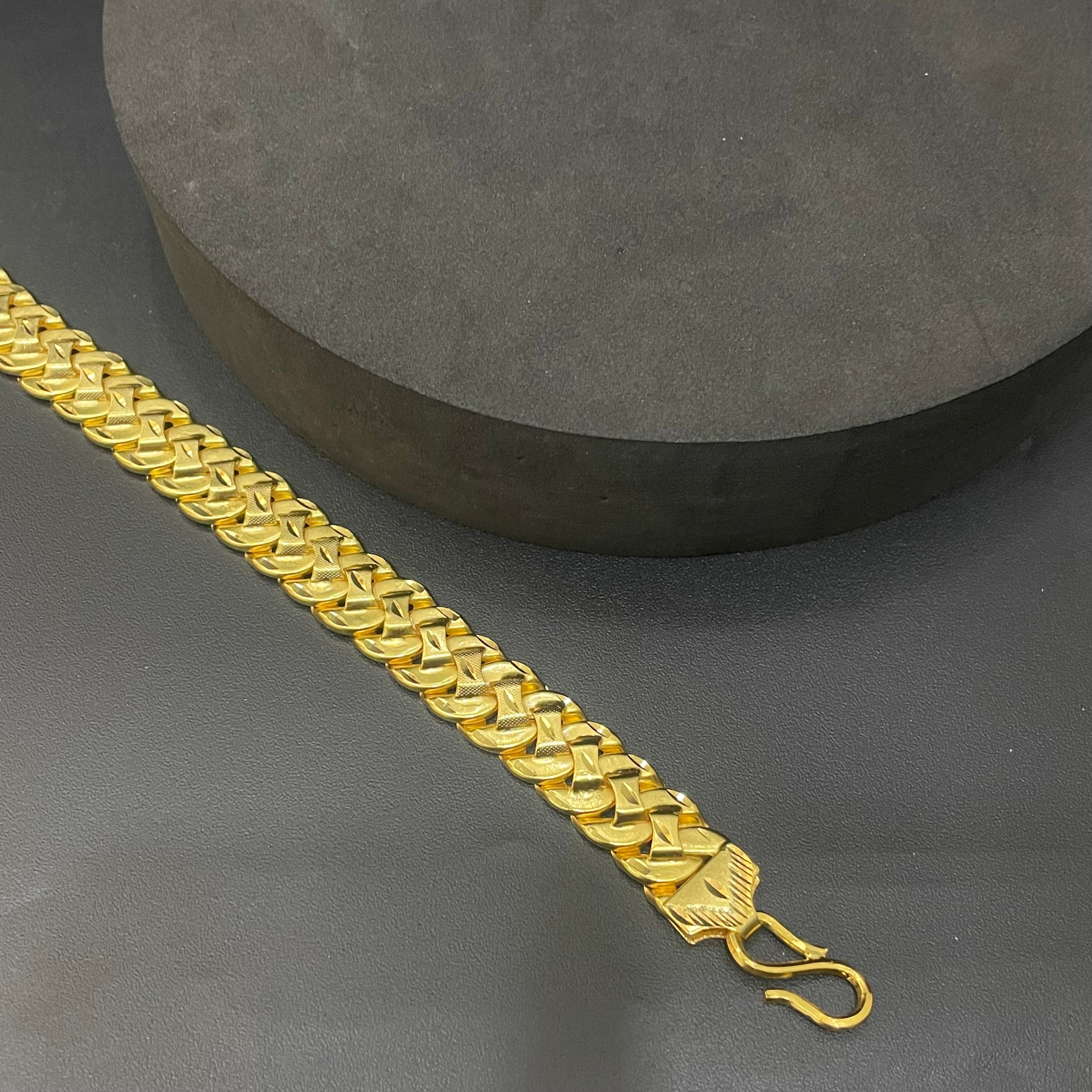 Silver Mens Gold Finished Bracelet Cowboy