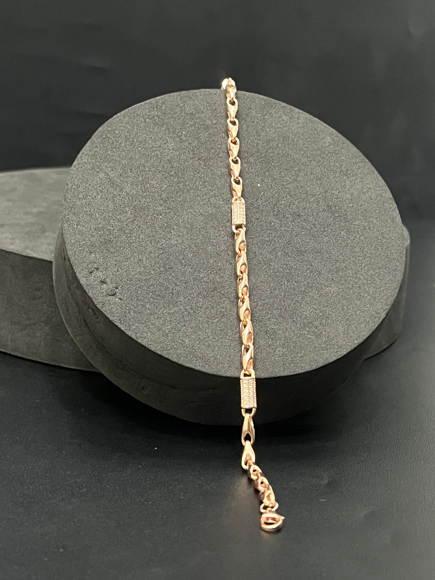 Silver Gents Bracelet RG Stoned Links