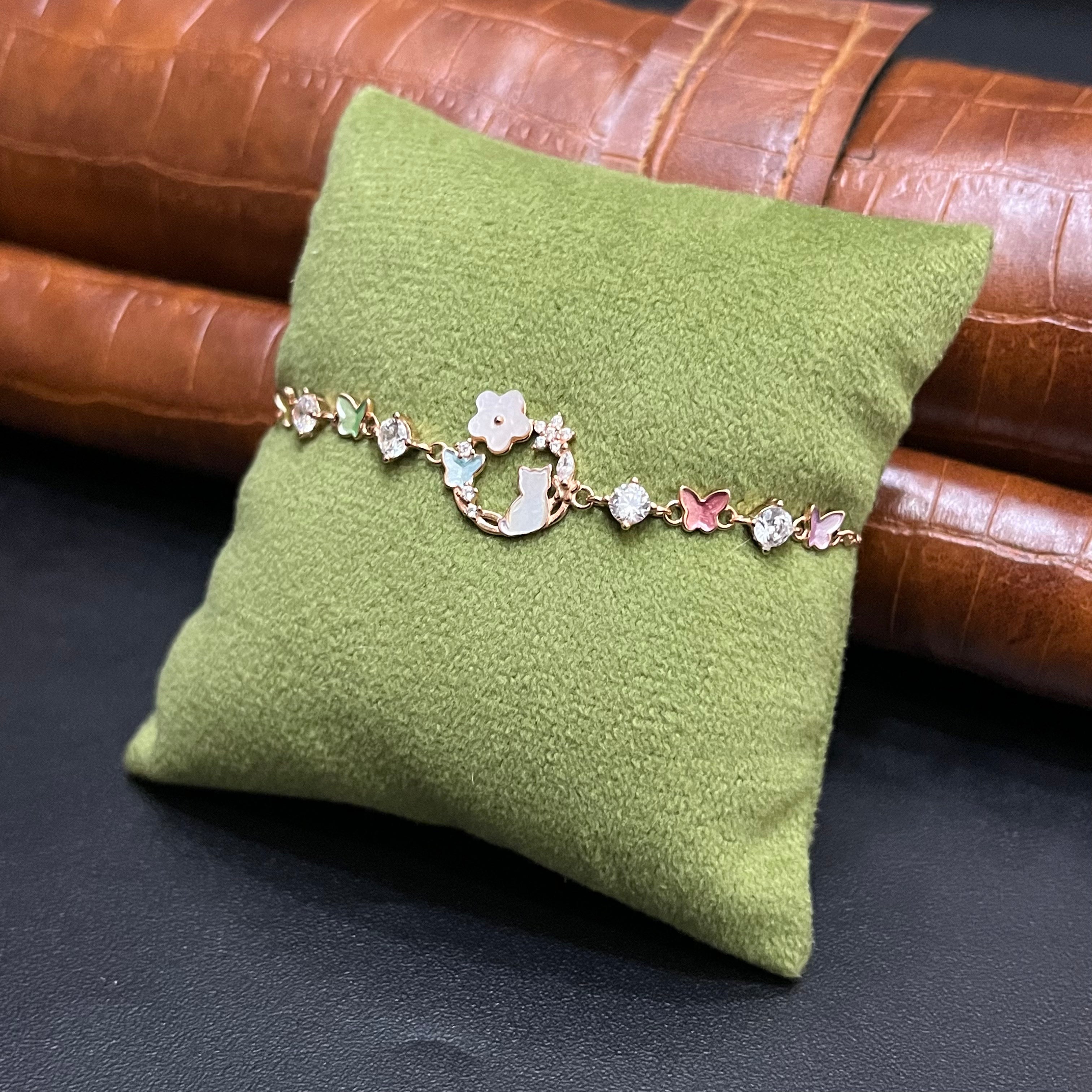 Silver Ladies Bracelet Floral Butterfly Garden Rose Gold 925