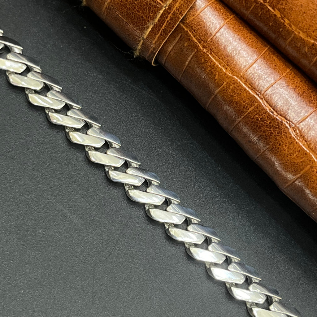 Silver Mens Chain Premium Cuban Style M01 925