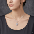 Silver Ladies Chain Oval Pink Mozzanite