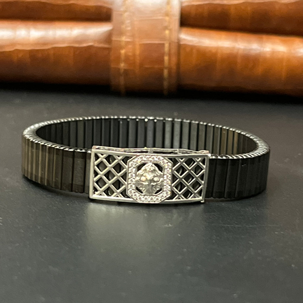 Silver Mens Flexible Bracelet FB3 925