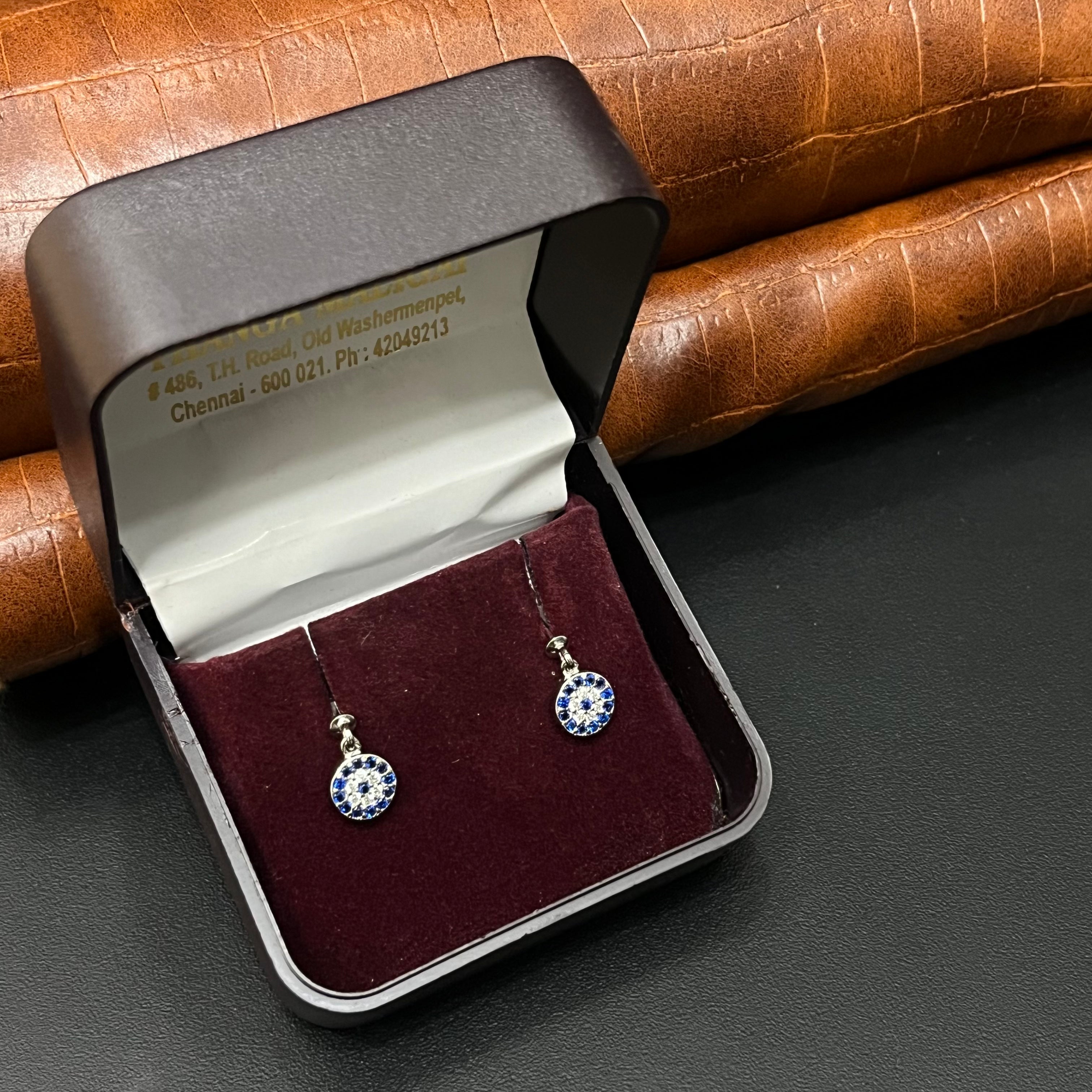 Silver Ladies Bugdis\Helix Studs  Evil Eye
