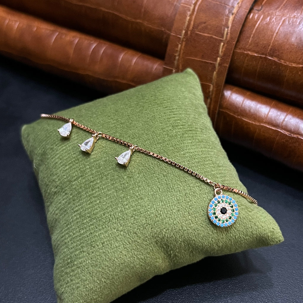 Silver Ladies Bracelet Blue Aura Royal Circle Luna Rose Gold 925