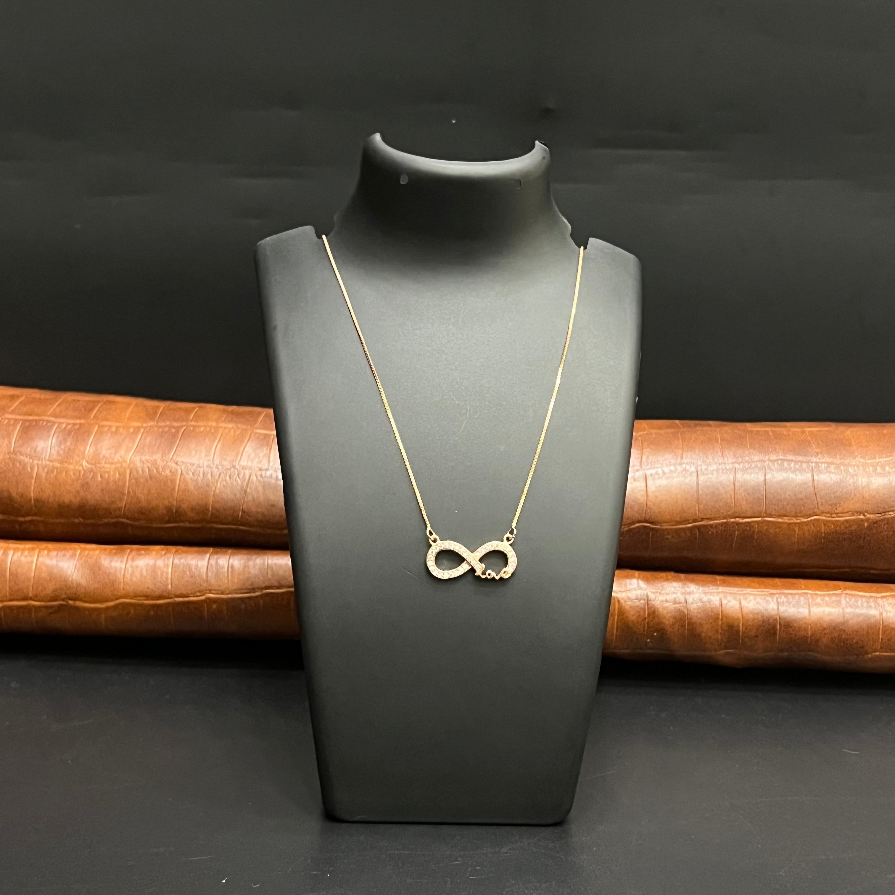 Silver Ladies Pendant Chain Infinity Love Mess Rose Gold 925