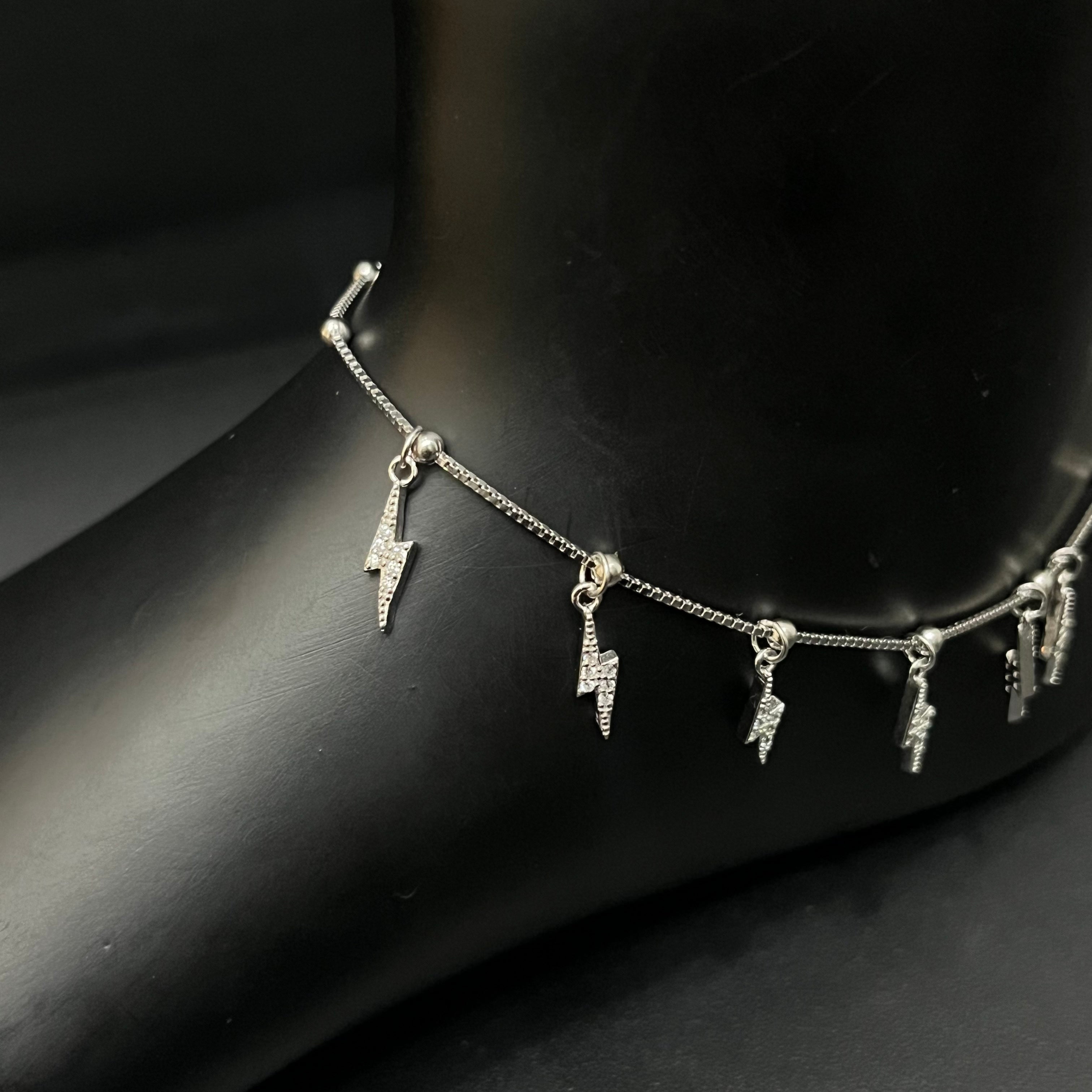 Silver Ladies Anklet Sparks Charms
