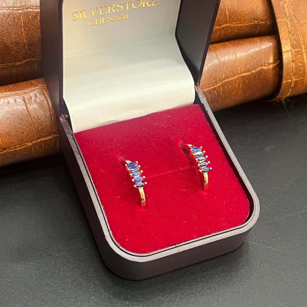 Silver Ladies Toe Ring Blue Oval RG 925