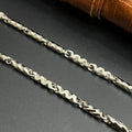 Silver Mens Chain Luxury Wave Fusion Mat Finish M01 925