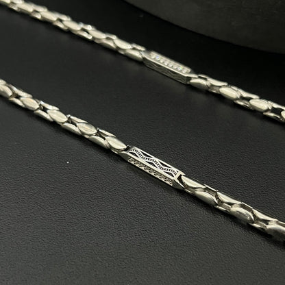 Silver Mens Chain Choco Oval Kathli