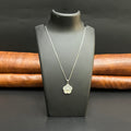 Silver Ladies Pendant Chain Crystal Petal Charms Elegance 925